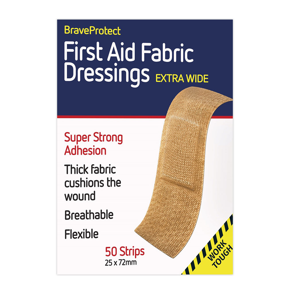 Fabric Dressing Strips Extra Wide 2.5cm x 7.2cm (50)