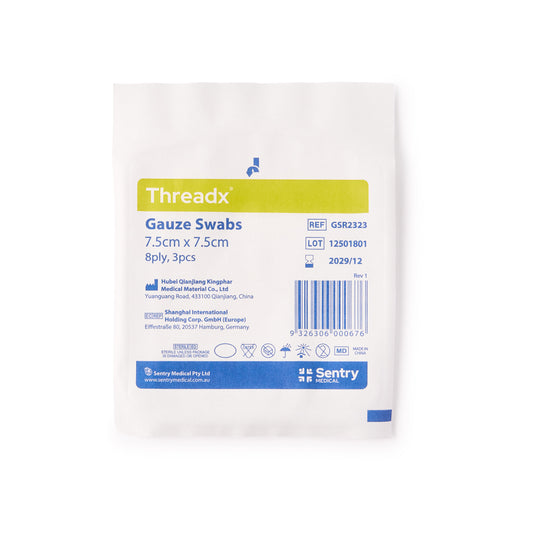 Gauze Swab Sterile 7.5cm x 7.5cm (3)