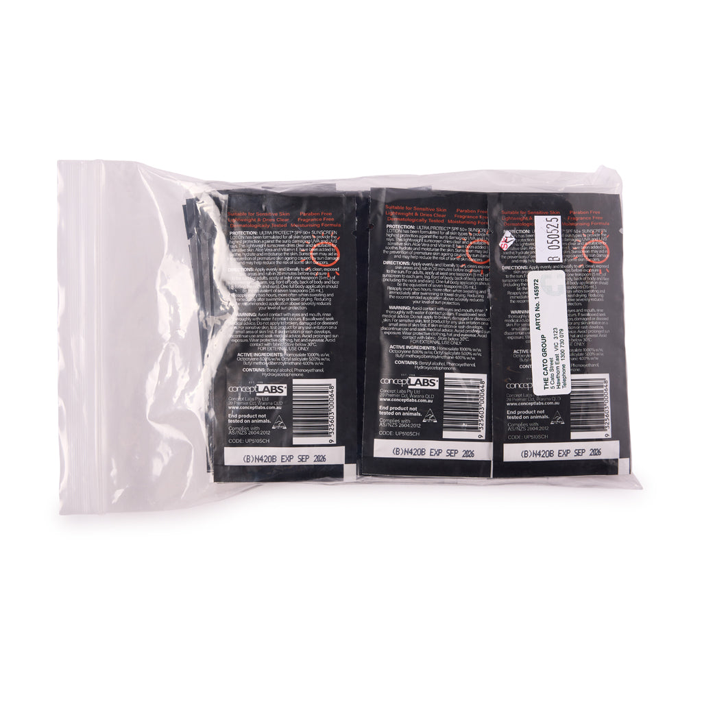 Ultra Protect Sunscreen 50+ Sachets 10ml Bulk Pack (25)