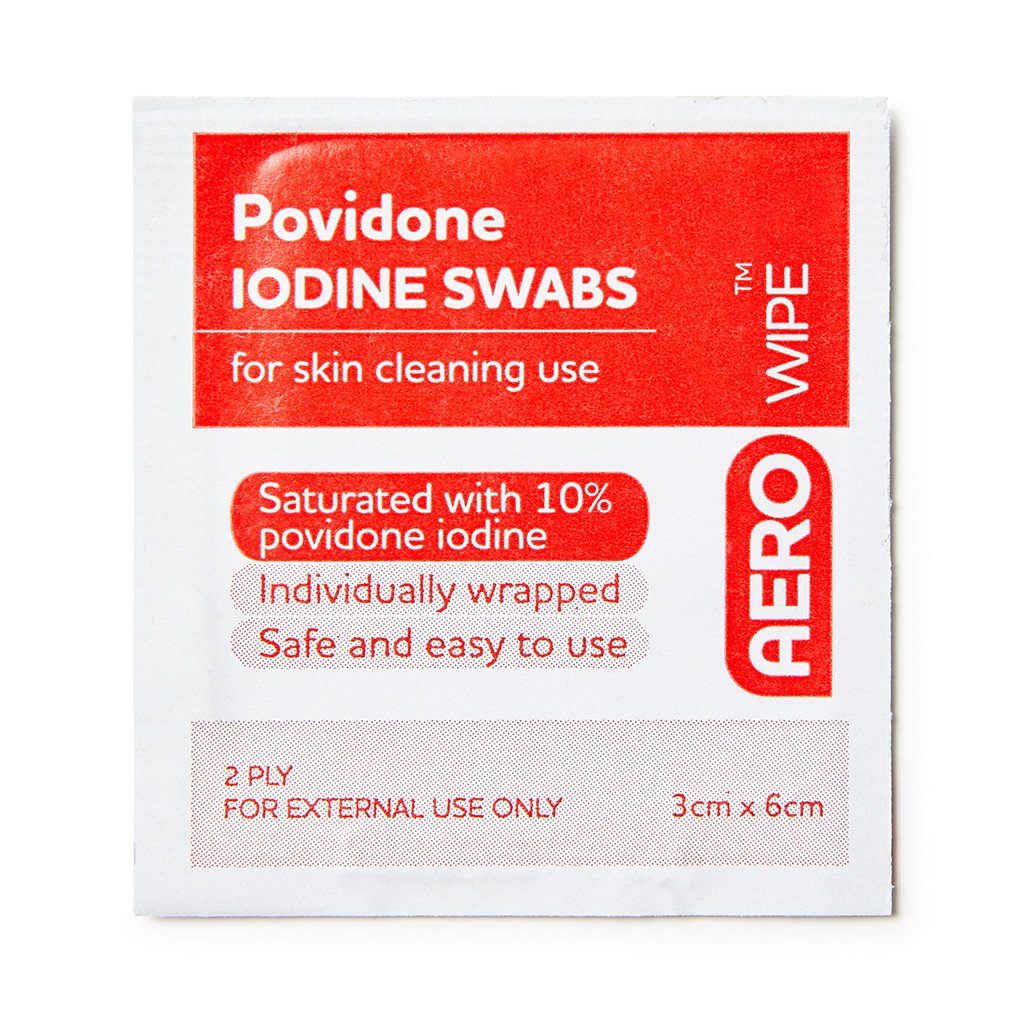 Povidone Iodine Swab 6cm x 3.3cm (1) - Brenniston