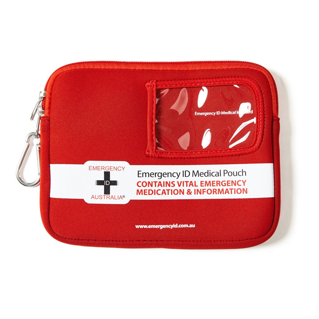 Medical Emergency ID Pouch - Red - Medium - Brenniston