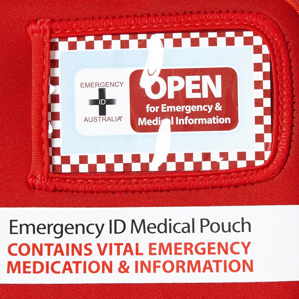 Medical Emergency ID Pouch - Red - Medium - Brenniston