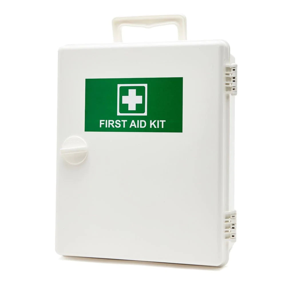 Brenniston Medium Risk Workplace First Aid Kit Plastic Cabinet closed