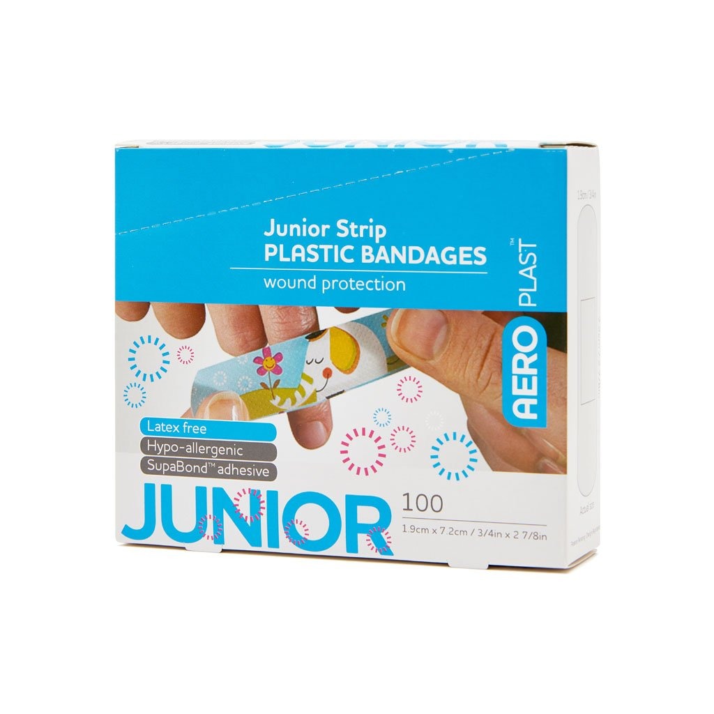 Plastic Dressing Strips Junior Latex Free 7.2cm x 1.9cm (100) - Brenniston